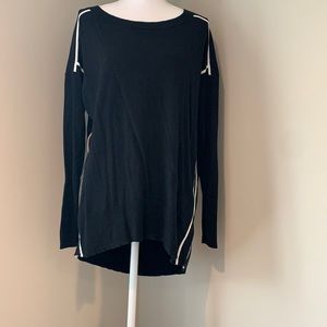 Banana Republic | Flattering Stripe Dolman Tunic Sweater | Black/White | Medium
